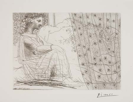 Appraisal: PABLO PICASSO Minotaure endormi contempl par une femme Etching aquatint