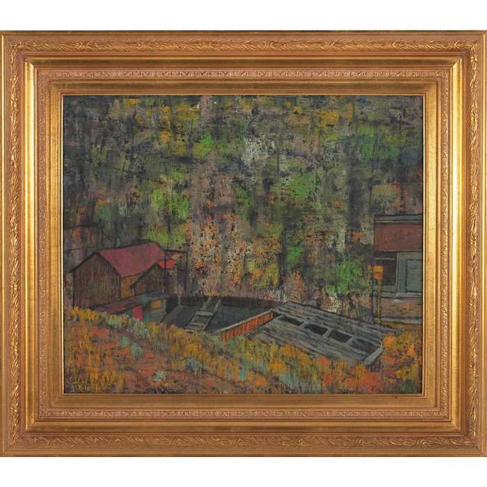 Appraisal: Paul Kauvar Smith American - ''Mining Town '' c oil