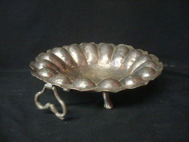 Appraisal: Possibly Silver Hand Wrought Footed Bowl with Handles and Fluting