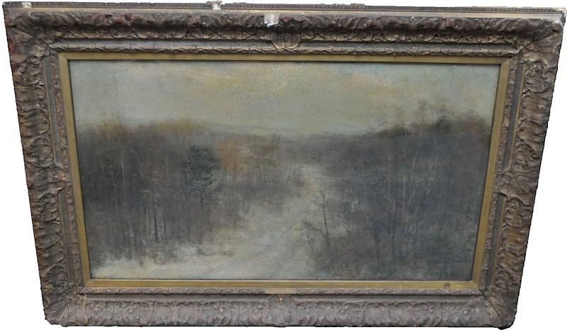 Appraisal: LARGE GEORGE SPENCER FULLER OIL LANDSCAPE Monumental George Spencer Fuller