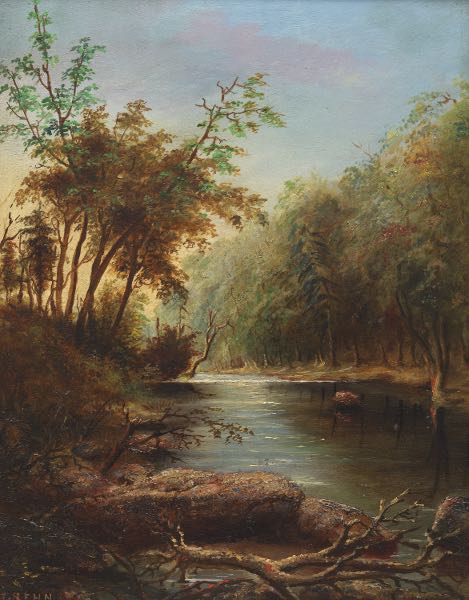 Appraisal: ISAAC REHN AMERICAN TH CENTURY x River landscape Oil on