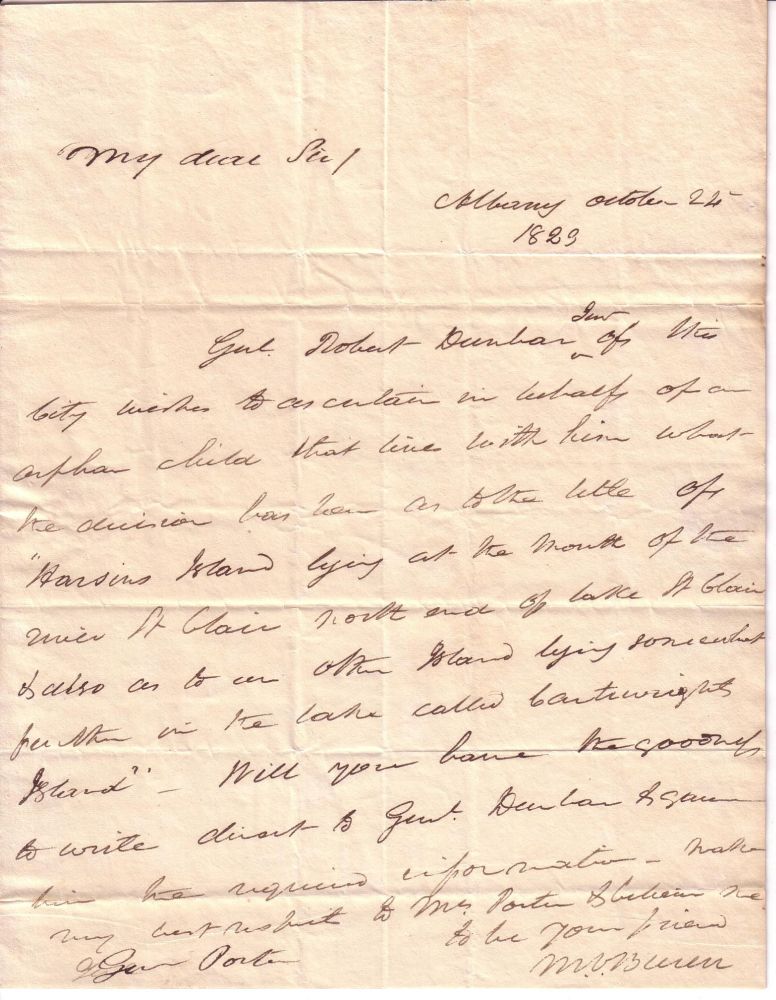 Appraisal: VAN BUREN MARTIN Autograph Letter Signed M V Buren as