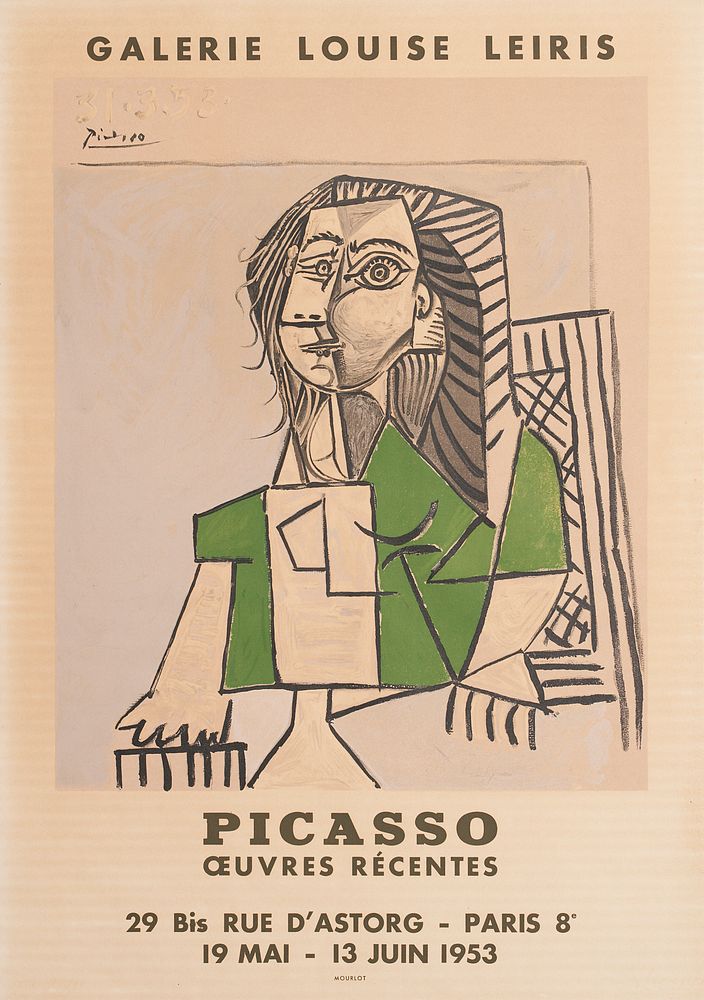 Appraisal: Picasso Galerie Louise Leiris Exhibition Poster Pablo Picasso Spanish -