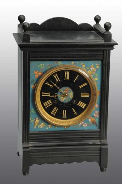 Appraisal: Marble Cloissine Time Strike Clock Condition Excellent Size x x