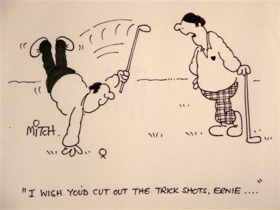 Appraisal: Roy Mitch Mitchell original golf cartoon 'I wish you'd cut