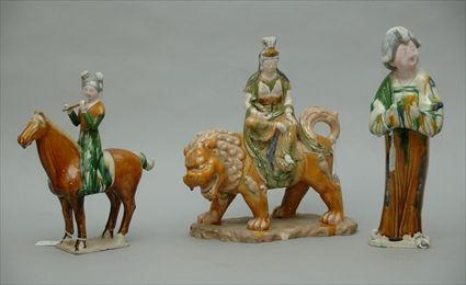 Appraisal: Three Ceramic Asian Figures