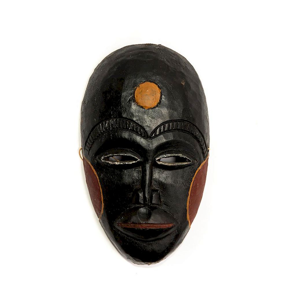 Appraisal: VINTAGE AFRICAN TRIBAL WOODEN WALL MASK Handcrafted decorative hanging wall