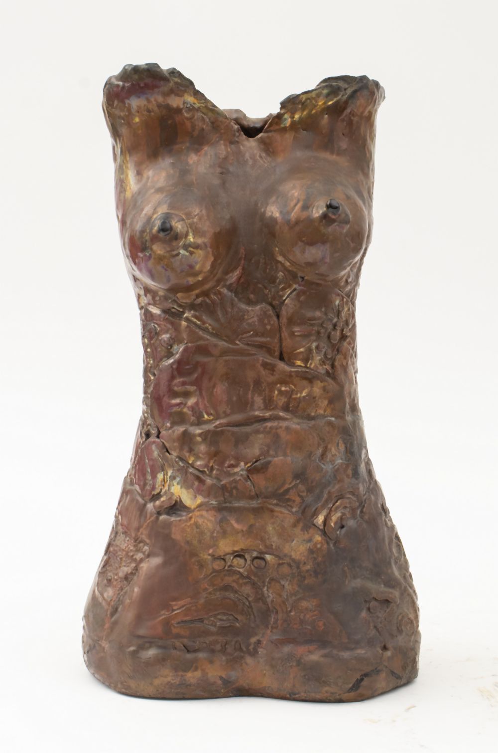 Appraisal: LOUIS MENDEZ CERAMIC FEMALE TORSO SCULPTURE Louis Mendez American -