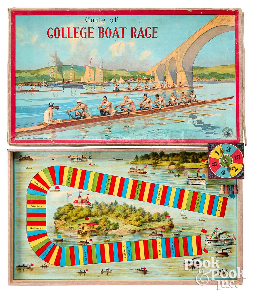 Appraisal: McLoughlin Bros Game of College Boat Race McLoughlin Bros Game