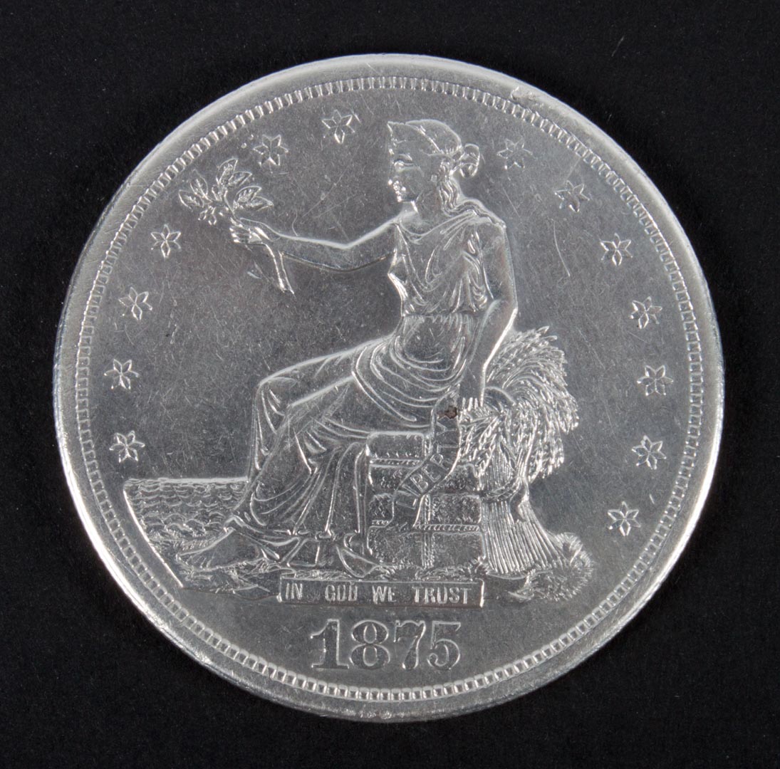 Appraisal: a United States silver Trade Dollar -S EF- cleaned