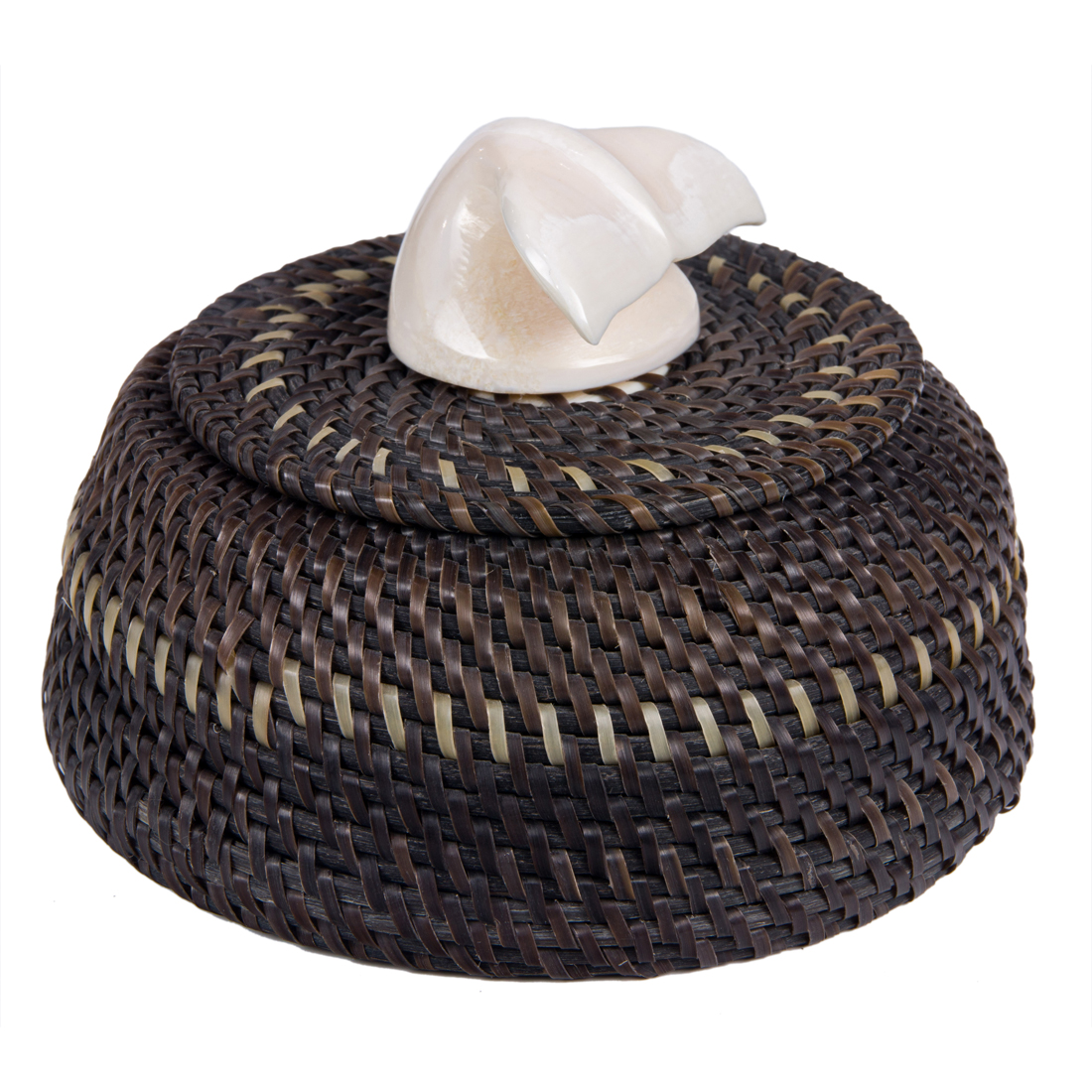 Appraisal: An Eskimo baleen basket fitted with a whale fluke top