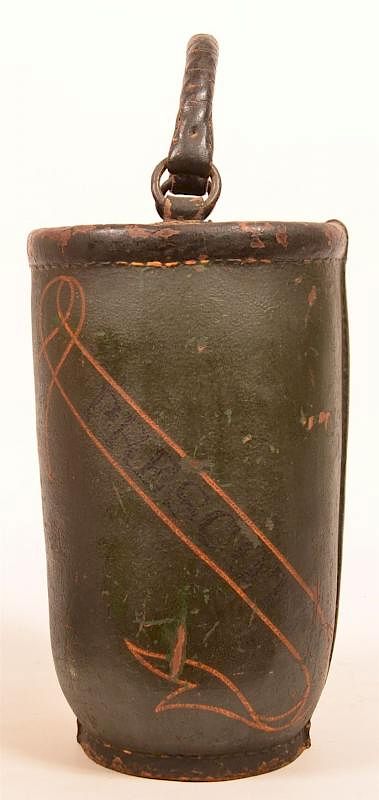 Appraisal: th Century Leather Fire Bucket th Century Leather Fire Bucket