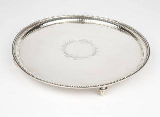 Appraisal: A George III sterling silver footed salver London with maker's