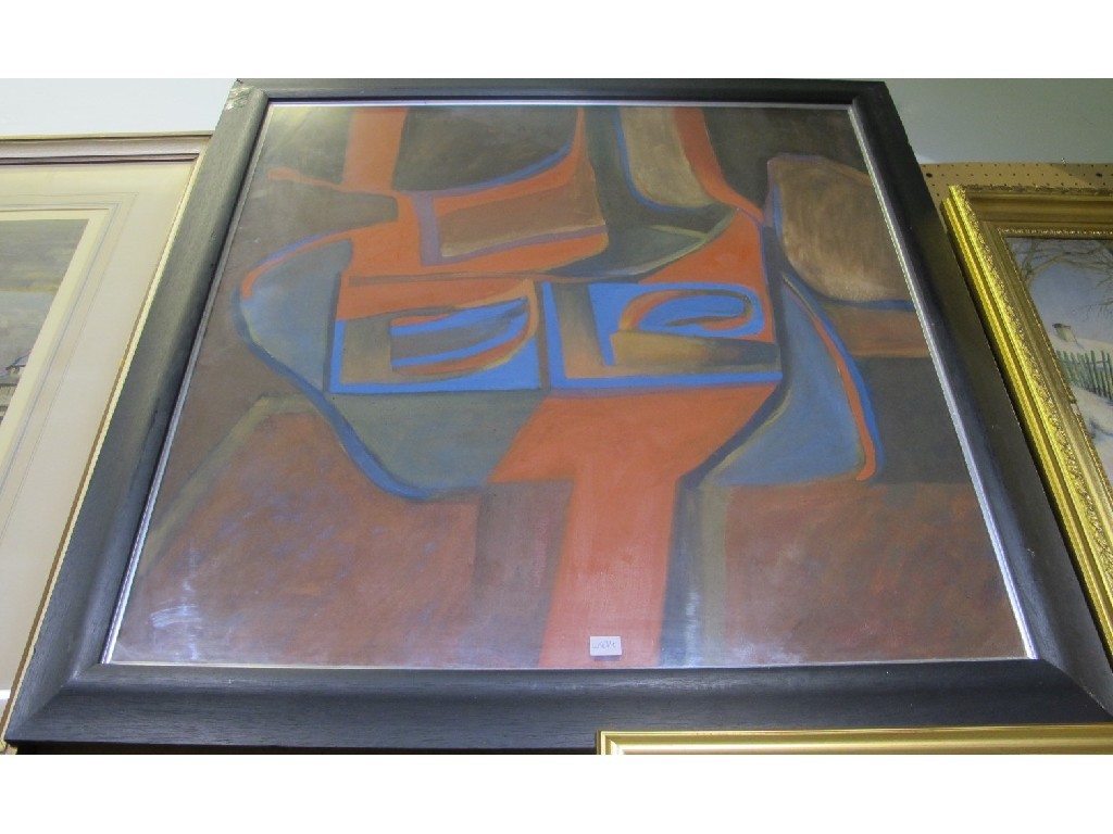 Appraisal: STUART McFADZEAN Oil on canvas abstract composition with a Rozelle