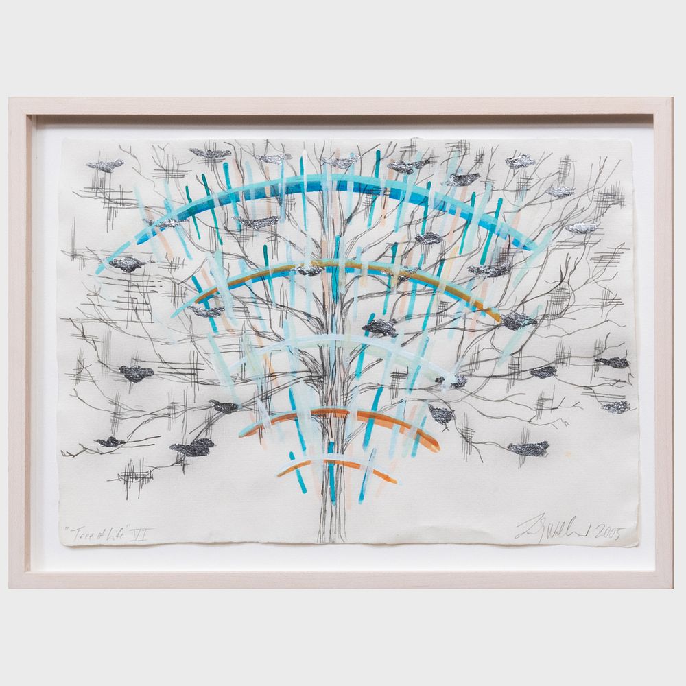 Appraisal: Zachary Wollard b Tree of Life VI Pencil watercolor and