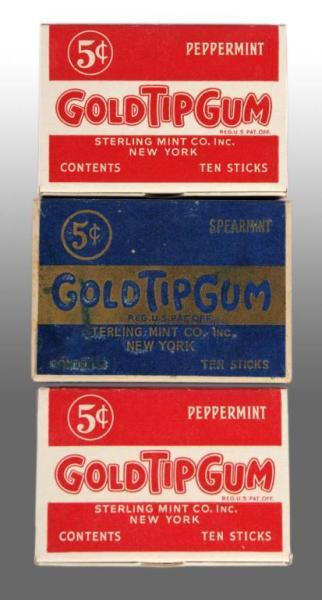 Appraisal: Lot of Gold Tip Gum Boxes Description The two red