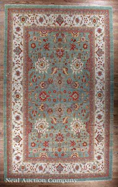 Appraisal: A Persian Carpet teal and ivory ground overall stylized floral