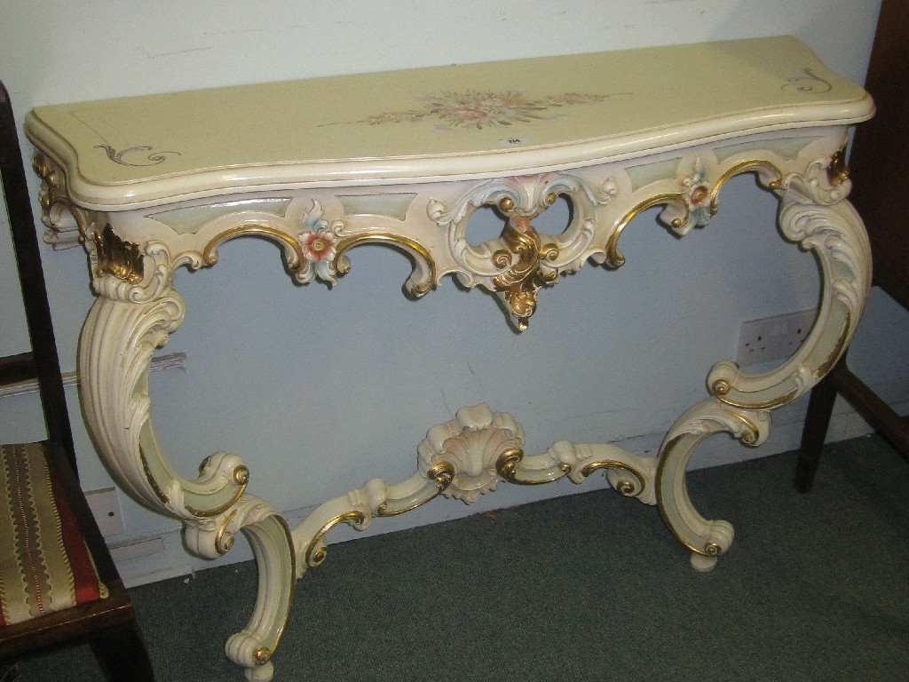 Appraisal: Ornate painted console table