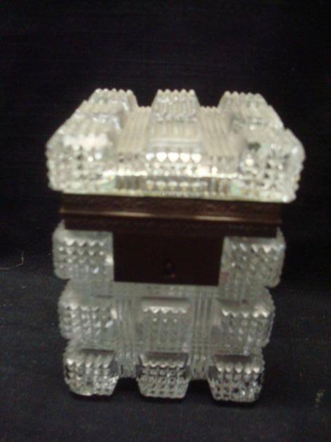 Appraisal: Cut Glass Lidded Box From a Bronxville estate Dimensions x