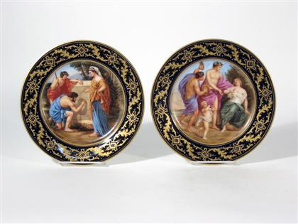 Appraisal: Pair of Vienna porcelain cabinet platesOne depicting a Bacchic scene