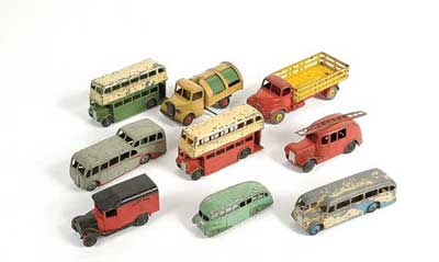 Appraisal: Dinky Toys a mixed group of unboxed Commercials and Buses