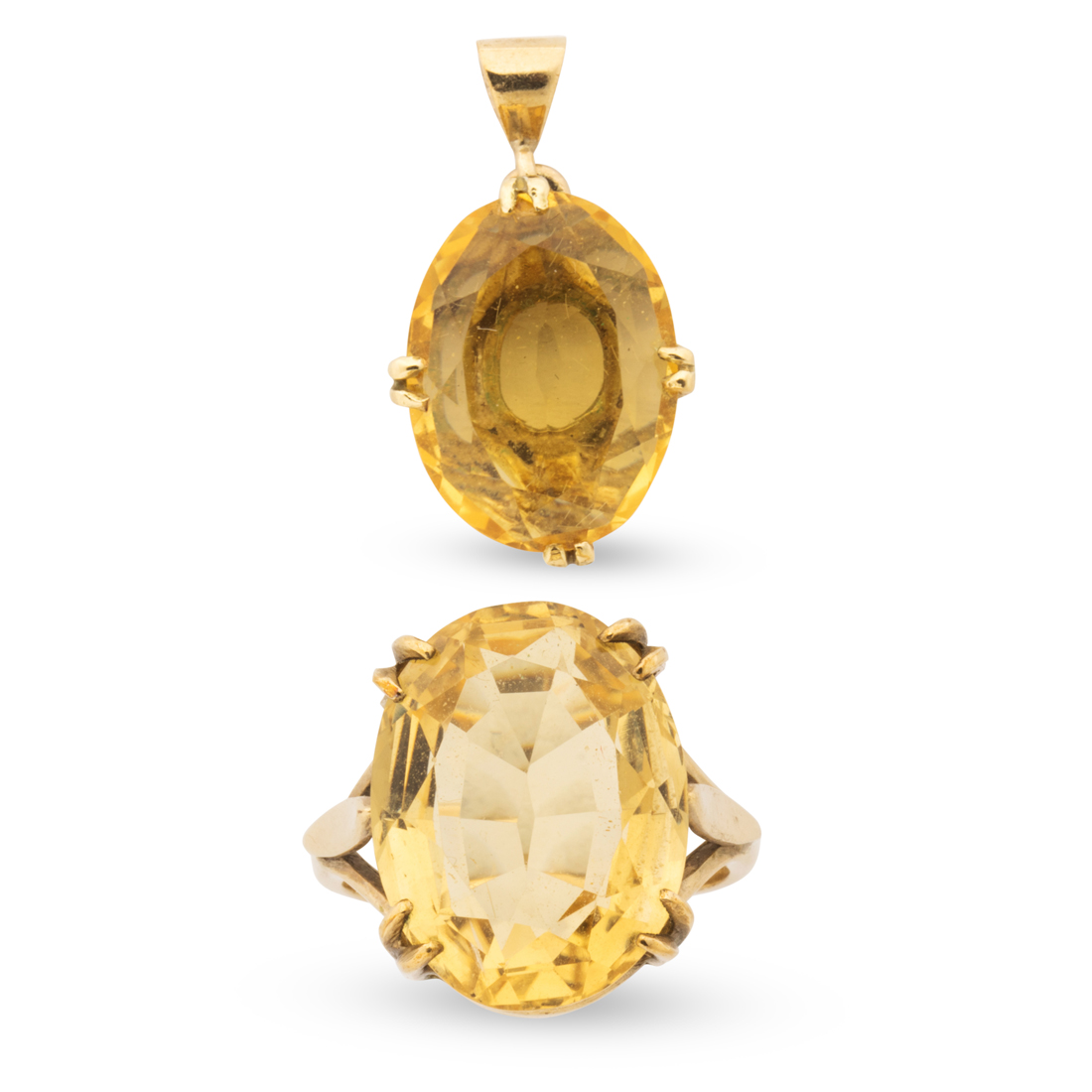 Appraisal: A GROUP OF CITRINE JEWELRY A group of citrine jewelry