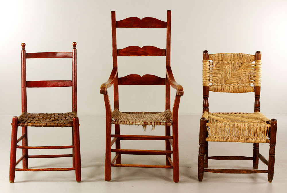 Appraisal: - Antique Chairs Lot of three chairs including one Canadian