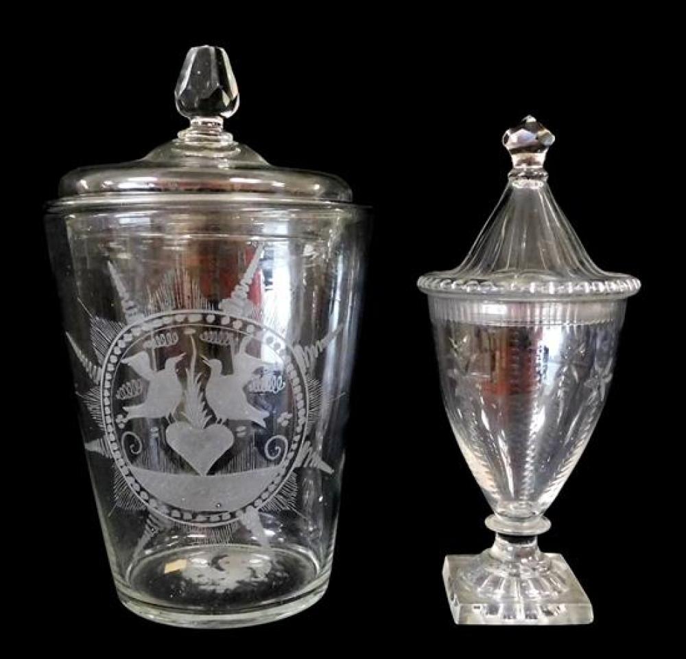 Appraisal: GLASS Early glass two pieces both clear and unmarked details