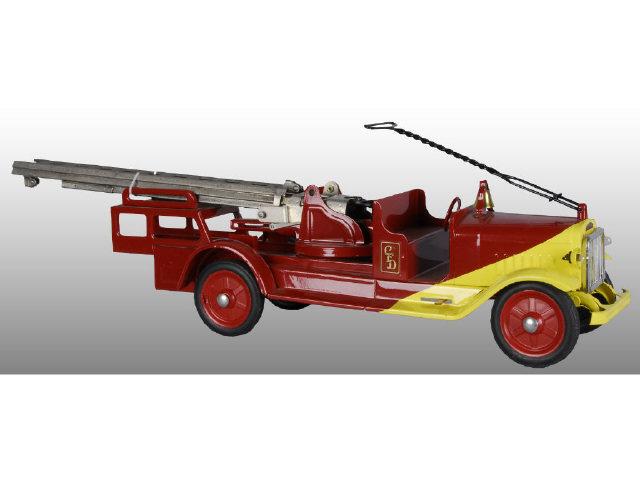 Appraisal: Pressed Steel Buddy L Ride-On Ariel Ladder Truck Description Circa