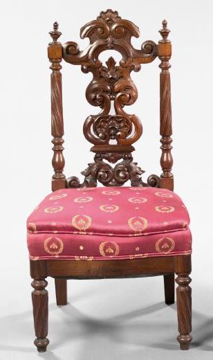 Appraisal: American Rococo Revival Solid Rosewood Sidechair third quarter th century