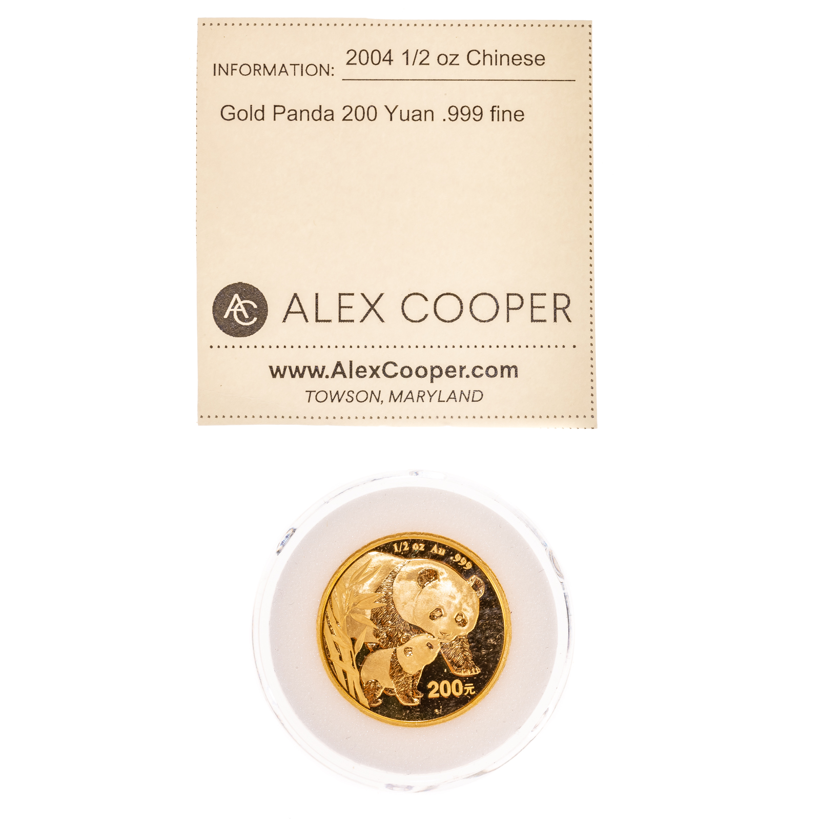 Appraisal: OUNCE YUAN CHINESE GOLD PANDA Yuan fine ounce