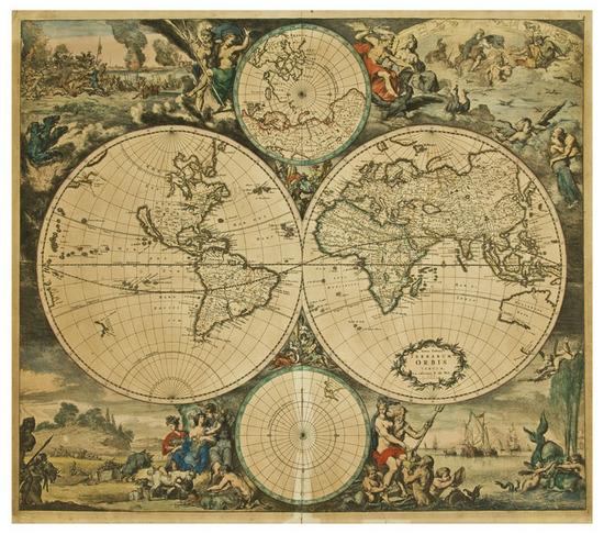 Appraisal: DE WIT Frederick Nova Totius Terrarum Orbis Tabula Amsterdam c