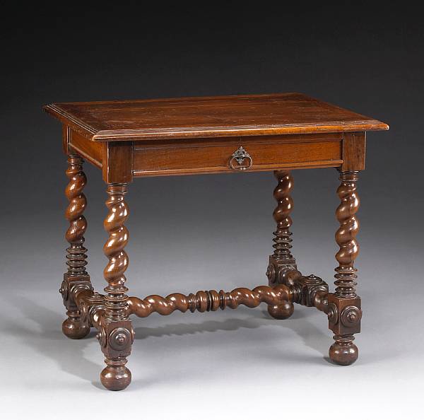 Appraisal: A Louis XIV walnut side table late th century The