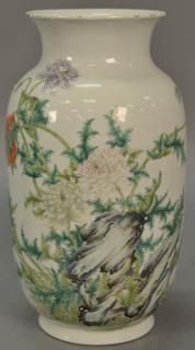 Appraisal: Chinese famille rose porcelain vase with hand painted blossoming lotus