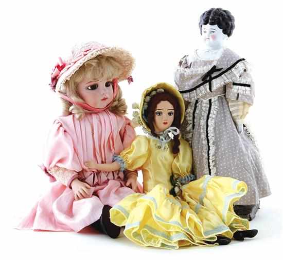 Appraisal: Collection of antique dolls circa consisting of doll with china