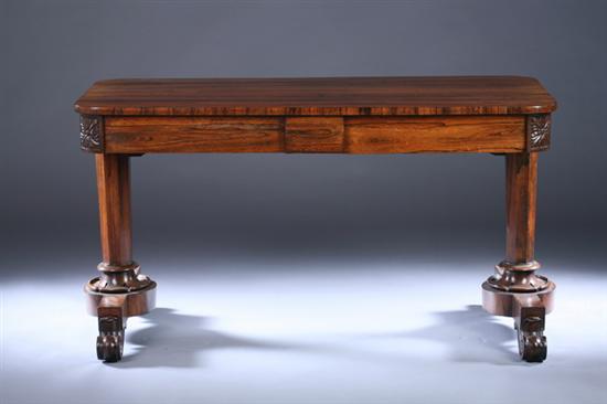 Appraisal: WILLIAM IV ROSEWOOD TRESTLE- BASE PARTNER'S WRITING TABLE th century