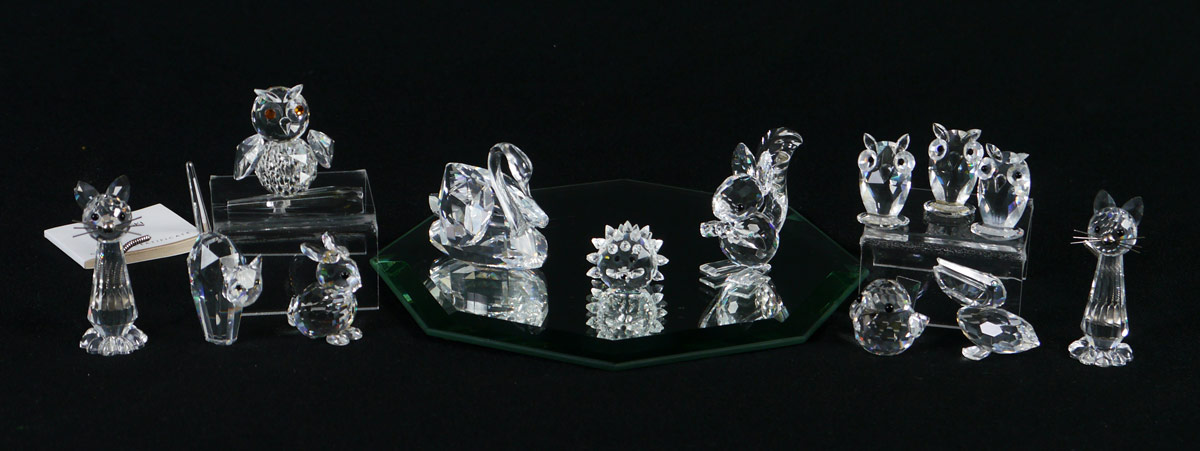 Appraisal: SWAROVSKI CRYSTAL ANIMAL FIGURINES pieces to include Rare Encounters Large