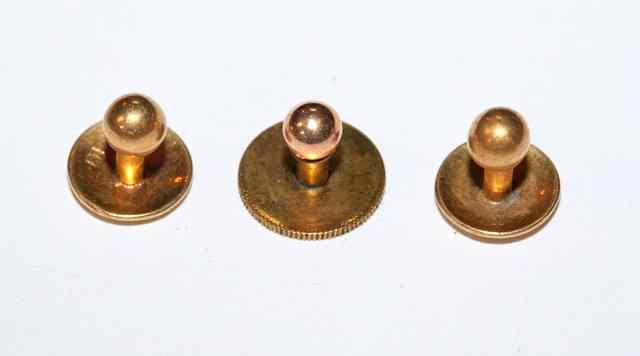 Appraisal: A PAIR OF CT GOLD DRESS STUDS and a plated