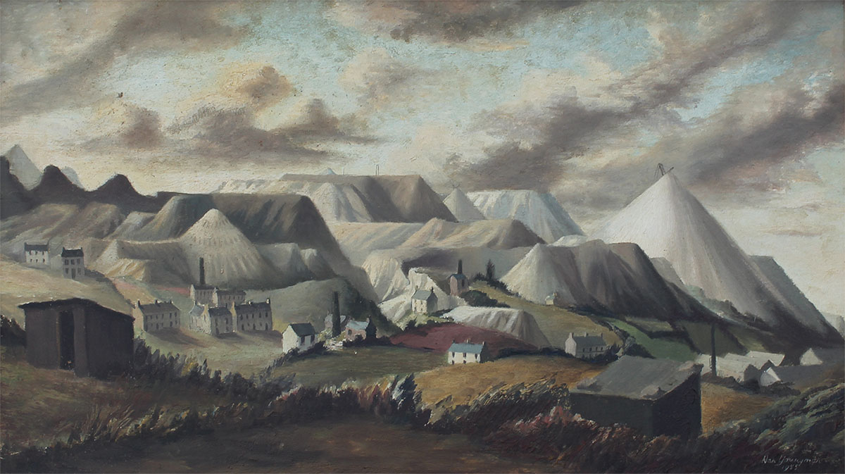 Appraisal: YOUNGMAN Nan English - Panoramic View of a Village with