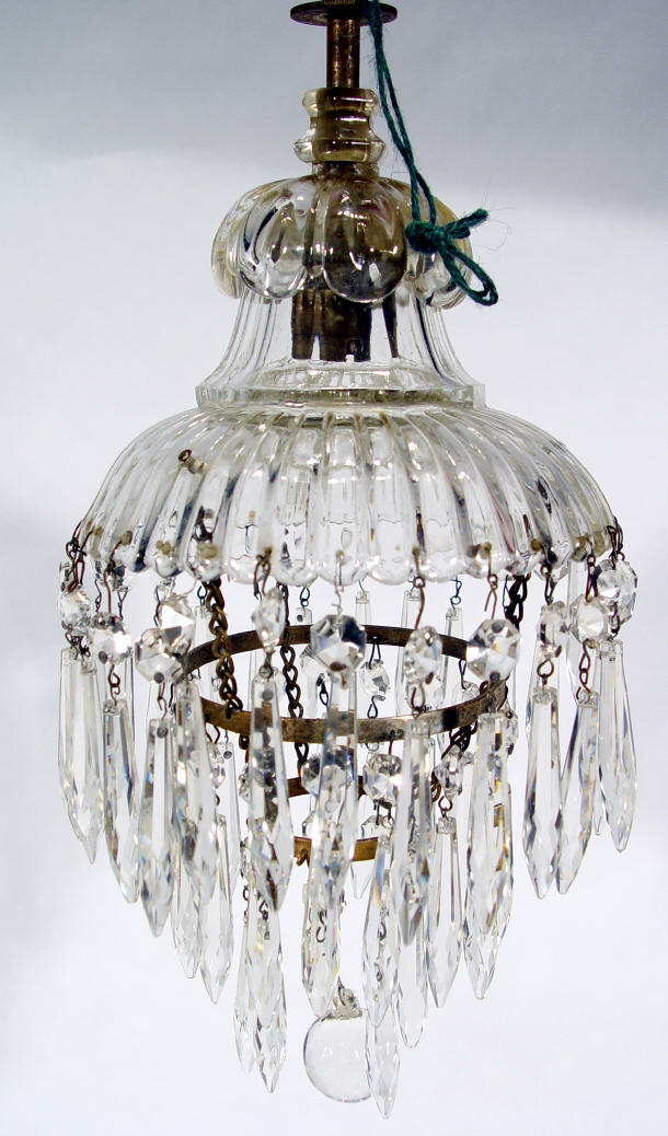 Appraisal: Two tier cut glass chandelier cm high