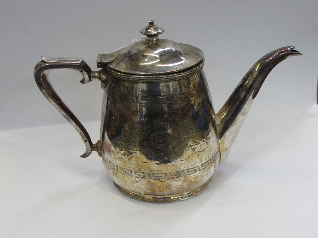 Appraisal: Large silver plated teapot 'Clyde Shipping Co Limited'