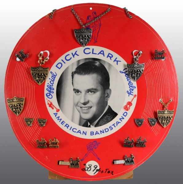 Appraisal: Dick Clark Display with Jewelry Description Early s product promoting