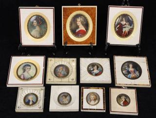 Appraisal: lot of Miniature portrait group lot of Miniature portrait group