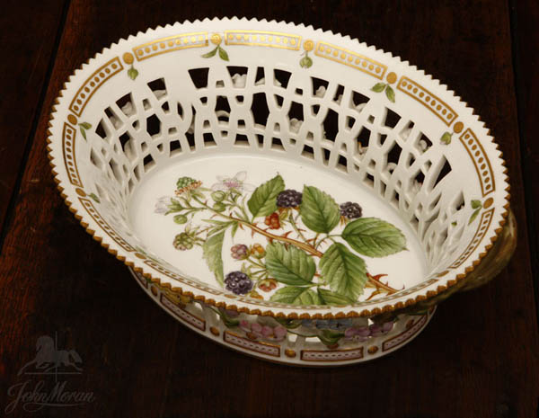 Appraisal: Royal Copenhagen Flora Danica pierced oval basket Royal Copenhagen Flora