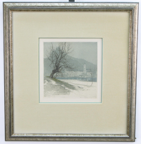 Appraisal: LUIGI KASIMIR Austrian - An etching and aquatint titled Duernstein