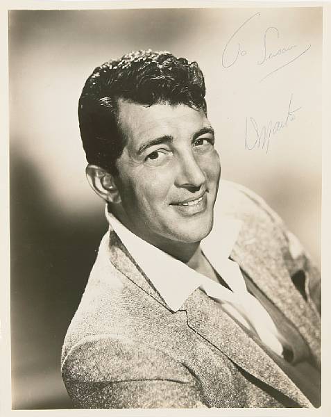 Appraisal: A Dean Martin signed black and white photograph s A