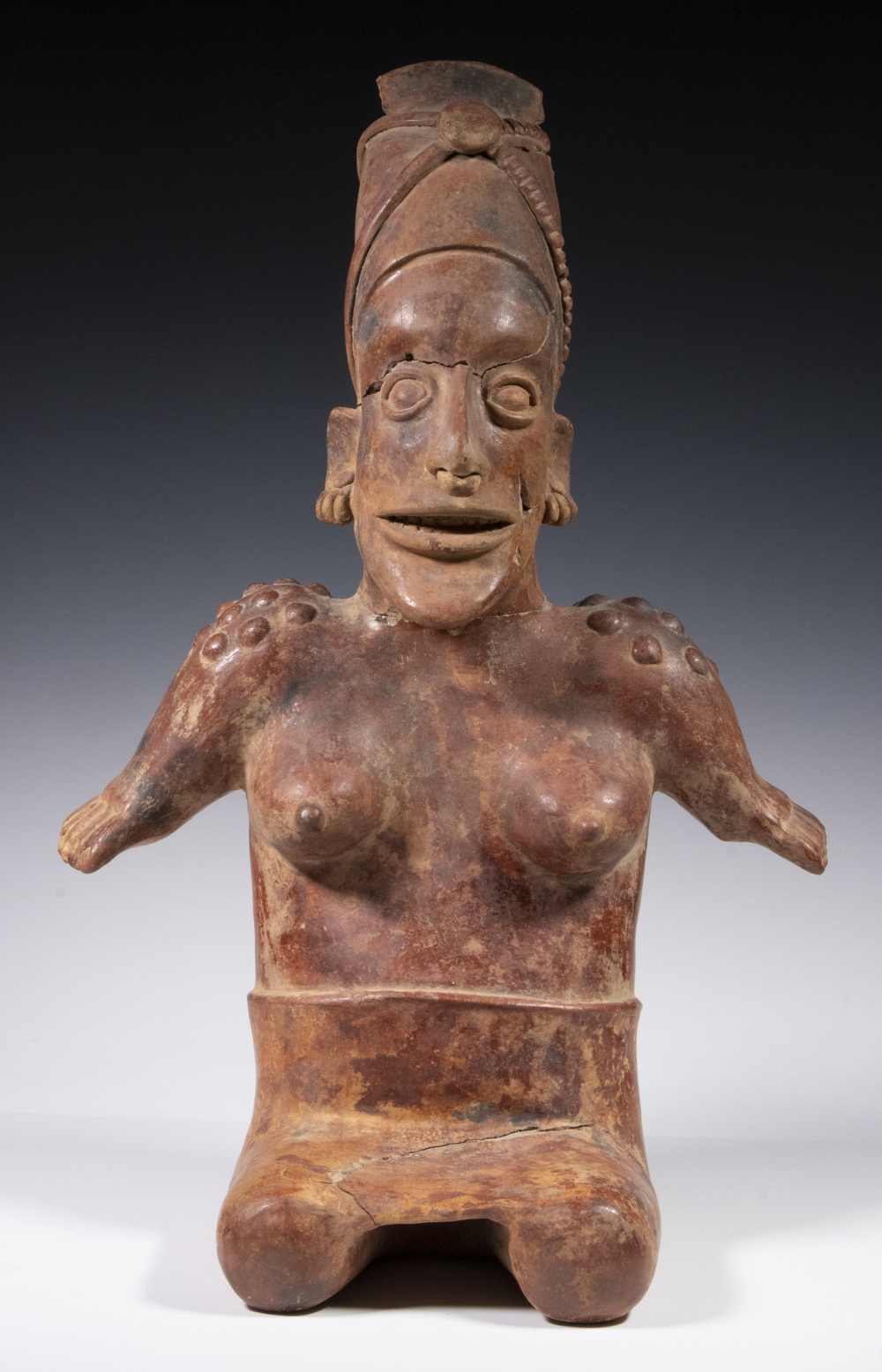 Appraisal: LARGE FEMALE RED CLAY FIGURAL SCULPTURE Jalisco Mexico Middle Pre-Clasic