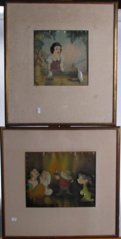 Appraisal: Two Walt Disney vintage Animation Cels with painted backgrounds including