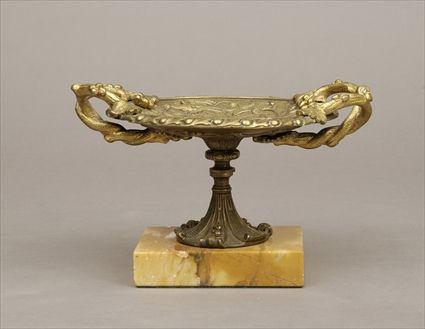 Appraisal: Renaissance-Style Gilt-Metal Tazza on Marble Plinth x in