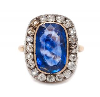 Appraisal: A Bicolor Gold Sapphire and Diamond Ring dwts A Bicolor